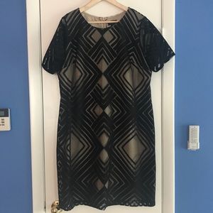 Black Sheer Lined Art Deco Sheath Dress